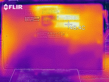 Heat distribution on the underside (under load)