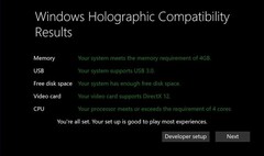 Windows Holographic, Microsoft's own VR software, should run on fairly low-end system. (Source: The Verge)
