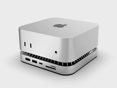 RayCue&#039;s latest product is a fairly compact solution for adding more ports and storage to the new Mac mini. (Image source: RayCue)