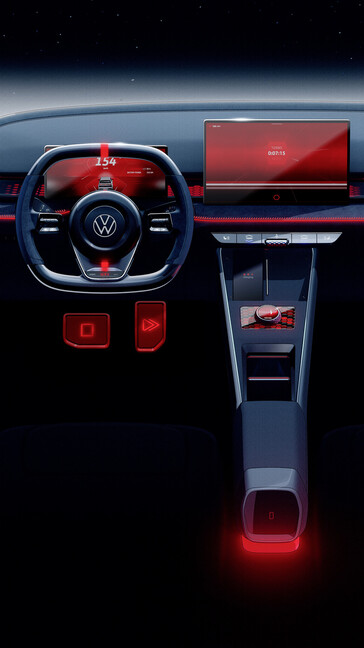 Volkswagen imagines a futuristic interior for the ID. GTI, despite previously indicating a shoft back to tactile buttons. (Image source: Volkswagen)