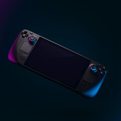 A Steam Deck on a purple black gradient background (Image source: Alexander Andrews via Unsplash; cropped)