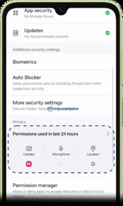 ...a version of One UI strongly hinting at Android 14-like features...