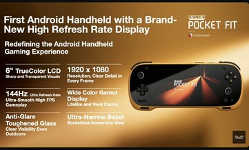 The Konkr Pocket Fit will have an IPS LCD panel with a 1080p resolution and a 144Hz refresh rate. (Image source: Ayaneo)