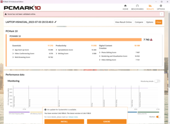 PCMark 10 result