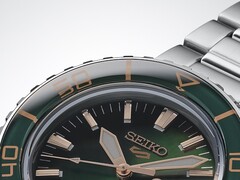 Close-up of the Seiko 5 Sports SKX HDB005, highlighting its dark green dial