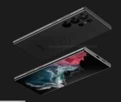 The Galaxy S23 Ultra is rumoured to launch with the upcoming Snapdragon 8 Gen 2. (Image source: @OnLeaks & Smartprix)