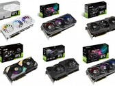 These Asus AIB graphics cards have already been updated with the new higher prices. (Image source: Asus - edited)