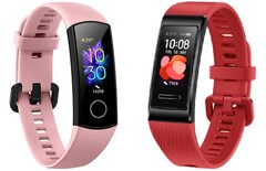 The Honor Band 5 and Huawei Band 4 Pro both feature a 0.95-inch AMOLED screen. (Image source: Honor/Huawei - edited)