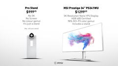 MSI takes jab at Apple&#039;s $999 monitor stand on Twitter, nails it (Source: MSI)