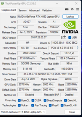 dGPU info GPU-Z