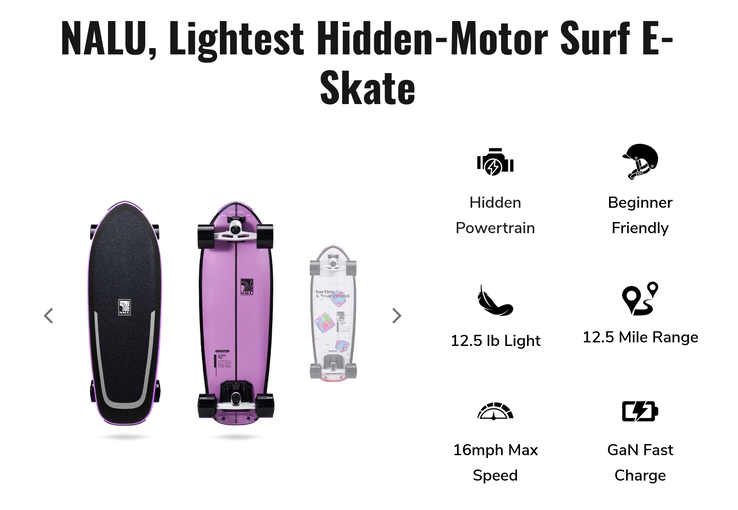 NALU e-skateboard highlights (Image Source: Backfire Boards)