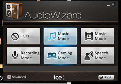 The AudioWizard software....