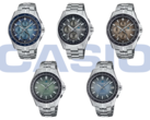 In the top row, we have (from left to right), the Casio OCW-S7000RA-2AJF, OCW-T2600RA-8AJF, and the OCW-S7000RA-5AJF. In the bottom row, we see (from left to right) the Casio OCW-S400RA-3AJF and OCW-S400RA-2AJF. (Image source: Casio)