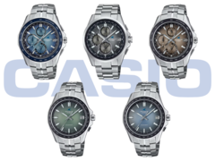 In the top row, we have (from left to right), the Casio OCW-S7000RA-2AJF, OCW-T2600RA-8AJF, and the OCW-S7000RA-5AJF. In the bottom row, we see (from left to right) the Casio OCW-S400RA-3AJF and OCW-S400RA-2AJF. (Image source: Casio)