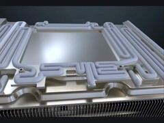 Gigabyte is using a server-grade thermal gel in several of its GPUs that is applied using a fully automated process. (Image source: AORUS YouTube channel)