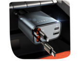 The Lisen 4-in-1 retractable car charger offers a maximum output of 69 W (Image source: Lisen)