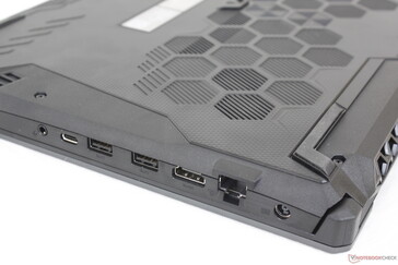 Honeycomb grille design on bottom panel much like on the Alienware and MSI GS laptops