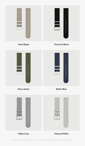 There are six strap options for the Mudita Radiant. (Image source: Mudita)
