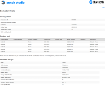 The Redmi 9's new official database entries. (Source: SIRIM, Wi-Fi Alliance, Bluetooth SIG via MySmartPrice)