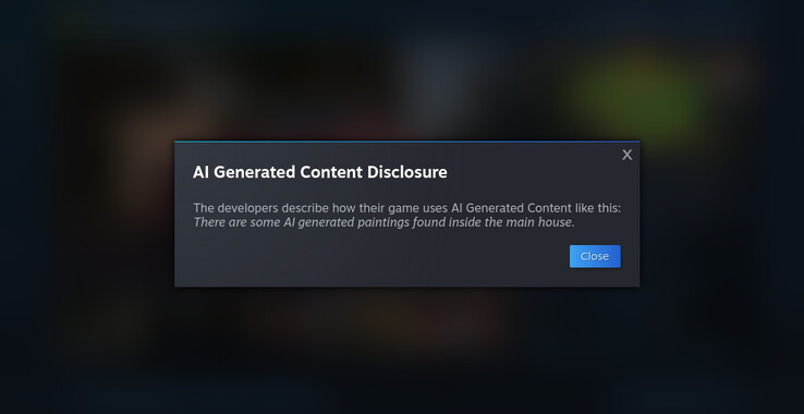 This is how Steam's generative AI disclosure looks like.