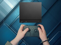 Steam Controller shown with Steam Machine