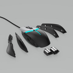 The Alienware Elite Mouse has swapable wings and weights. (Source: Dell/Alienware)