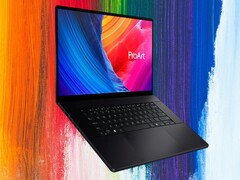 The Asus ProArt P16 has a full-sized SD card slot. (Image source: Asus/Best Buy, Unsplash, edited)