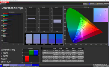 CalMAN: Colour Saturation – sRGB target colour space