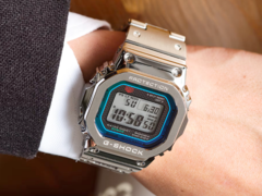 The Casio G-Shock GMWB5000PC-1 has multicolored accents on the indicators and frame. (Image source: Casio)