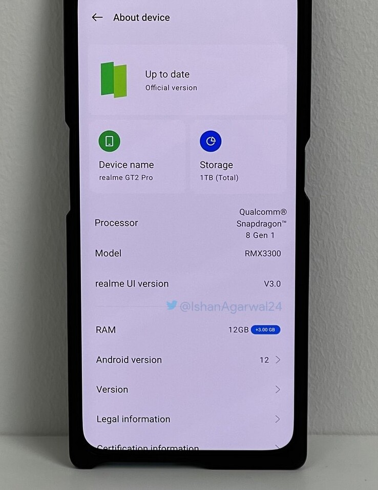 Is this Realme's new top-end smartphone? (Source: Ishan Agarwal via Twitter)