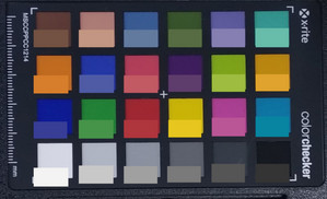 Screenshot of ColorChecker colors. Original colors are displayed in the lower half of each patch.