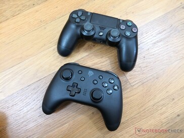 EasySMX controller is larger and more comfortable to hold than the PS4 controller
