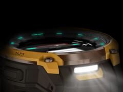 The Instinct Crossover AMOLED with its LED flashlight enabled. (Image source: Garmin)