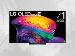 Front view of 77-inch LG C6 OLED TV shown