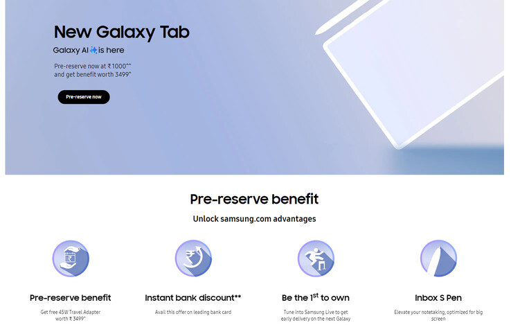 Pre-reservation advantages of Galaxy Tab S10 (Image source: Samsung)