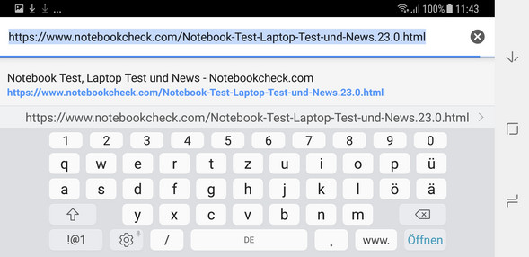 Keyboard in landscape mode