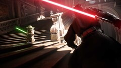 Star Wars Battlefront II screenshot showing Yoda and Darth Maul