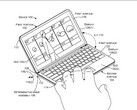 The mini laptop mode transforms the lower display side into a virtual keyboard with trackpad. (Source: FPO)