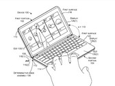 The mini laptop mode transforms the lower display side into a virtual keyboard with trackpad. (Source: FPO)