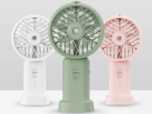 The Xiaomi DOCO ultrasonic handheld misting fan comes in three colors. (Image source: Youpin)