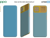 The Find X4 Pro renders highlight the device's peculiar rear display (Image source: @letsgodigitalNL)