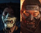 Atsu (left) from Ghost of Yōtei and Jin Sakai (right) from Ghost of Tsushima wear distinct oni-style masks that symbolise their transformation into feared legends. (Image source: Sucker Punch Productions)