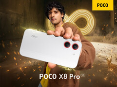 The Poco X8 Pro in one of its two launch colour options. 