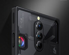 The RedMagic 8S Pro in its transparent finish an optional RGB fan. (Image source: Nubia)