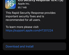 Apple rolled out its first public Rapid Security Response update today. (Image: own)