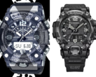 The leaked Casio G-Shock Mudmaster GG-B100X (on the left) and the higher-end G-Shock GWG-2000 (on the right) are expected to share a fair number of features. (Image source: @geesgshock on Instagram / Casio)