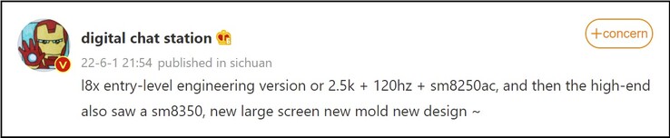 Xiaomi Pad 6 rumors. (Image source: Weibo - machine translated)