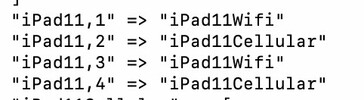 The code apparently found in iOS 12.2. (Source: Twitter)