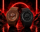 The Casio G-Shock GMA-P2110B-1A and the G-Shock GMA-P2110B-5A (right to left)