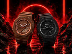 The Casio G-Shock GMA-P2110B-1A and the G-Shock GMA-P2110B-5A (right to left)
